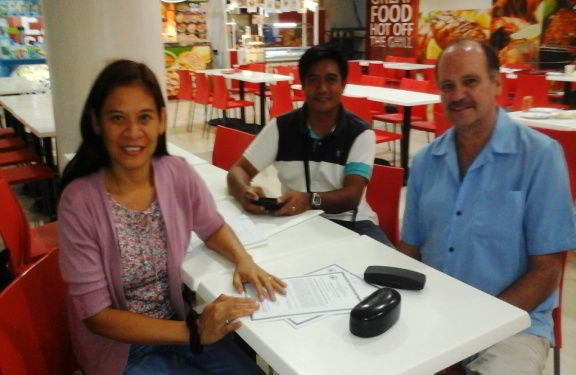 Ron and Gigi Brown with Bro. Elmer Palacio in Cebu City.