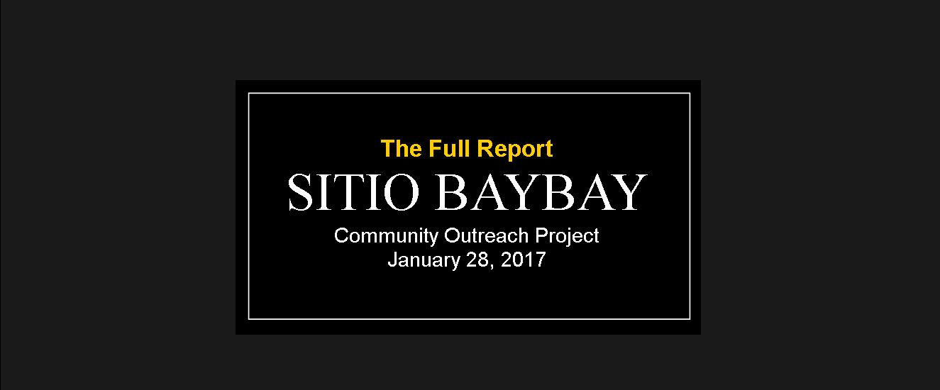 Sitio Baybay Report