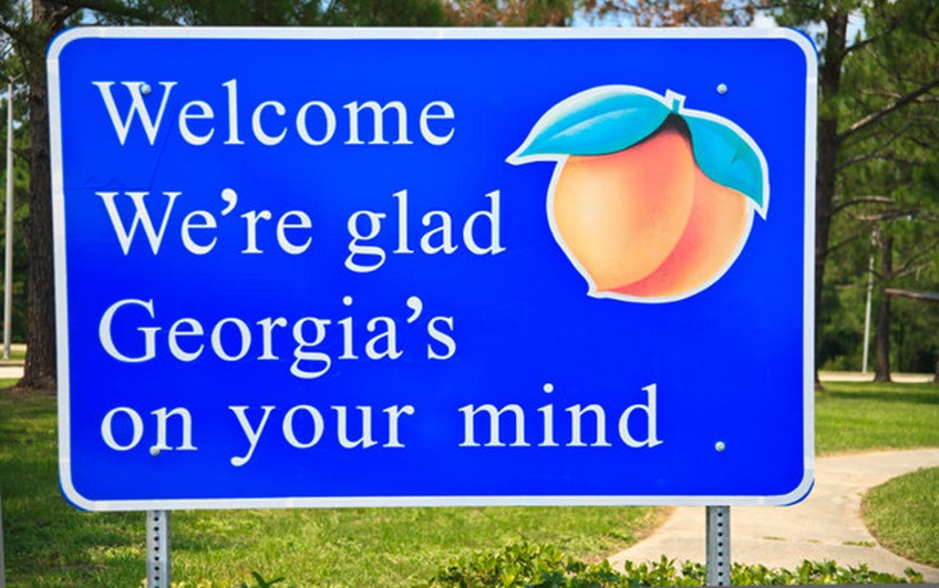 welcome to georgia road sign