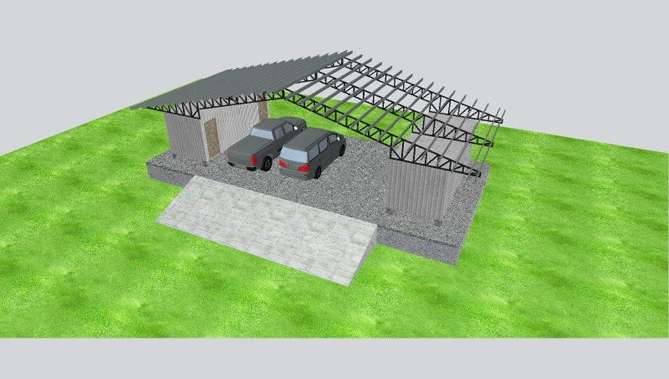 Garage-storage building plan