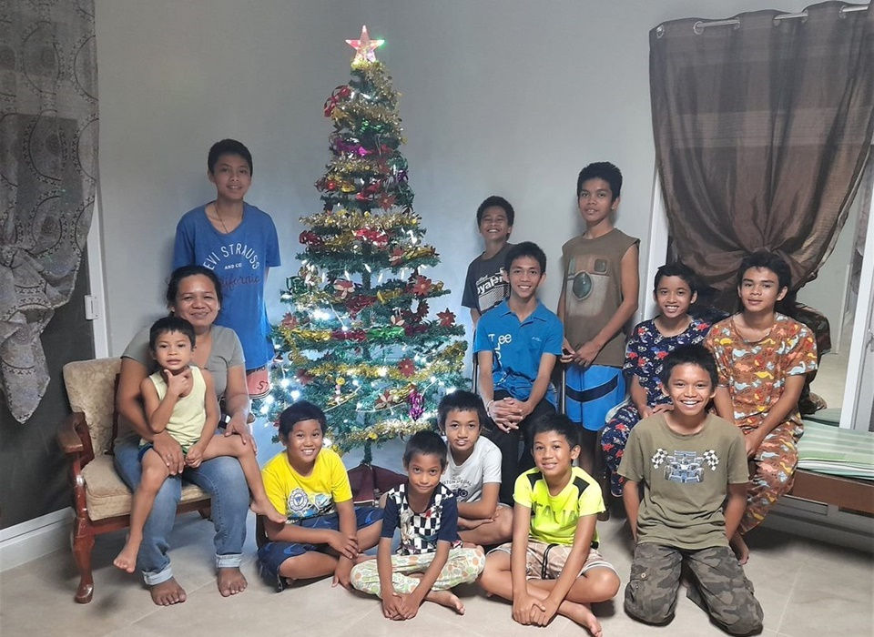 CEA boys with their House Mother - Dec 2022