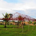 Tent structure for the temporary church worship center. Photo taken November 2019. Tent structure for the temporary church worship center Nov 2019