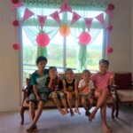 The children during a birthday celebration