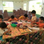 The CEA children during the start of their summer tutorial sessions